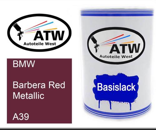 BMW, Barbera Red Metallic, A39: 500ml Lackdose, von ATW Autoteile West.